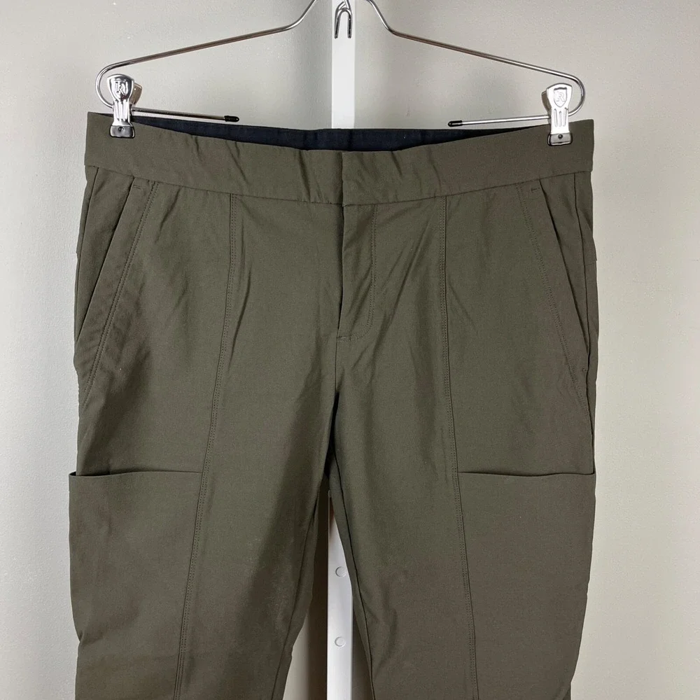 Athleta Wander Stash Skinny Pants Womens 12P Arbor Olive Green‎ Nylon Blend